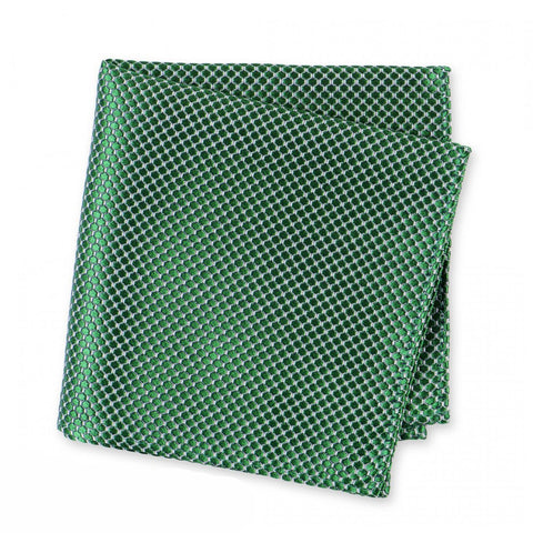Emerald Green Silk Lattice Handkerchief