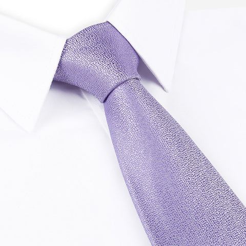 Pastel Purple Textured Woven Silk Tie