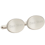 Engraved Silver Best Man Cufflinks