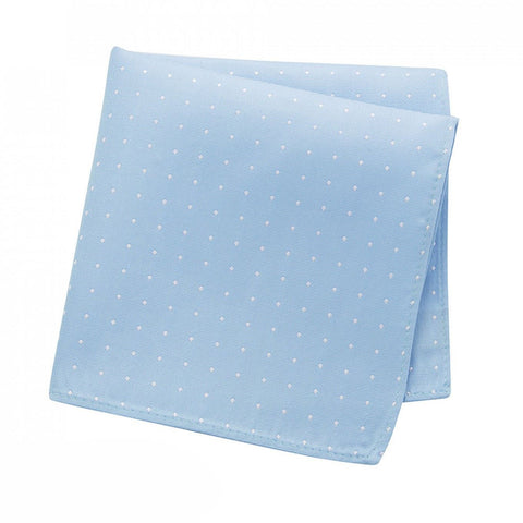 Pale Blue Polka Dot Silk Handkerchief