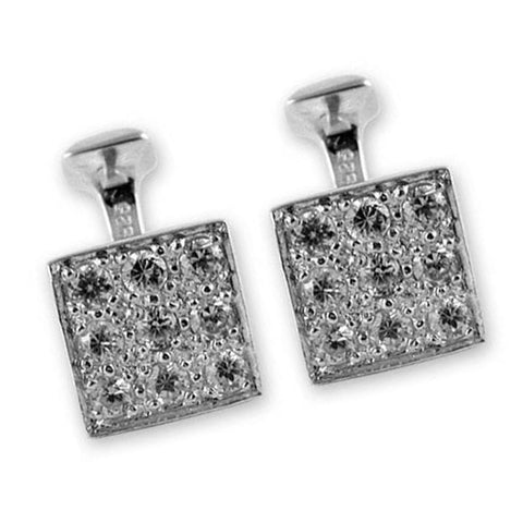 Sterling Silver Cubic Zirconia Cufflinks