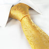 Gold Jacquard Leaf Silk Tie