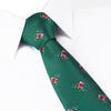 Ice Skating Santa Green Woven Tie