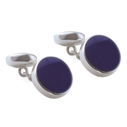 Sterling Silver Lapis Double Sided Cufflinks