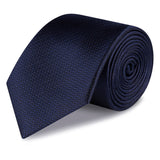 Navy Herringbone Silk Tie