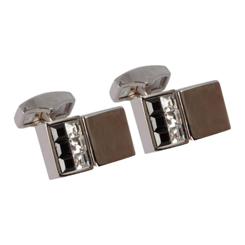 Jet White Swarvoski Crystal Cufflinks