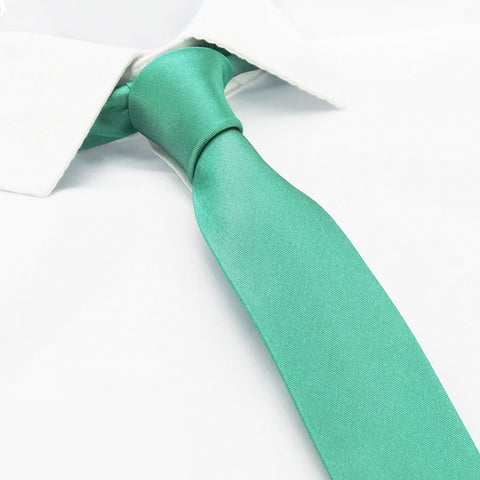 Plain Turquoise Slim Silk Tie
