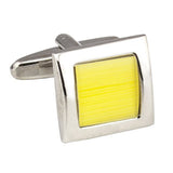 Yellow Centred Square Cufflink
