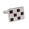 Rectangular Red Crystal Cufflinks