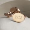 Rose Gold Plated Oval Engraved Initial Cufflinks