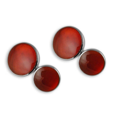 Sterling Silver Cornelian Double Sided Cufflinks