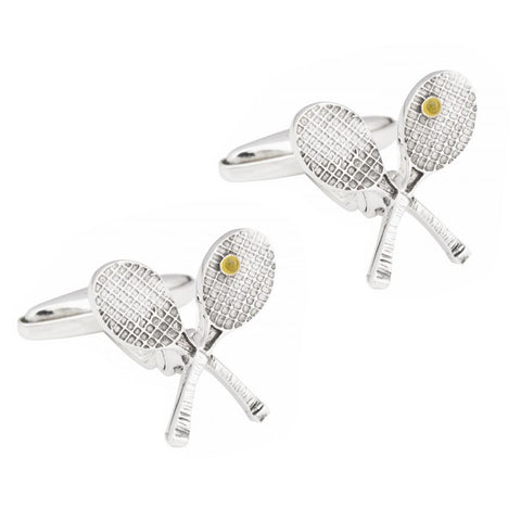 Sterling Silver Racquet Cufflinks