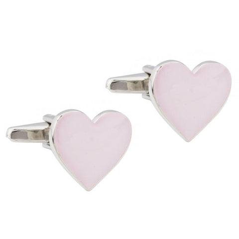 Pink Enamel Heart Cufflinks