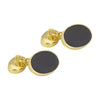 Sterling Silver Gold Plated Onyx Oval Cufflinks