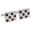 Rectangular Red Crystal Cufflinks