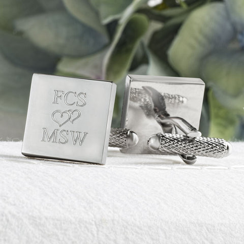 Valentine Names and Love Heart Cufflinks