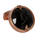 Rose Gold Cufflink with Facted Onyx Stone