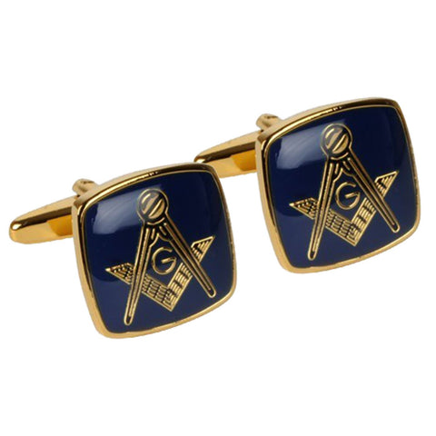 Blue and Gold Masonic Cufflinks