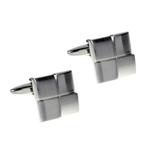 Overlapping Silver Squares Cufflinks