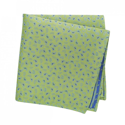 Pastel Green Paisley Silk Handkerchief