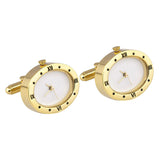 Gold Plated Oval Working Watch Cufflinks