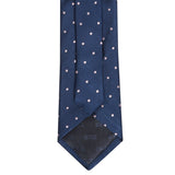 Navy & Pink Polka Dot Woven Silk Tie