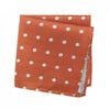 Burnt Orange Silk Handkerchief With White Polka Dots