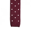 Wine Polka Dot Knitted Square Cut Tie
