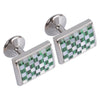 Two Tone Green Chequered Cufflink