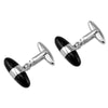 Sterling Silver Onyx Bullet Cufflinks