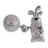 Golf Bag and Ball on Chain Cufflinks