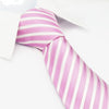 Pink & White Striped Woven Silk Tie
