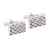 Rectangular Purple & Cream Cufflinks
