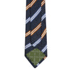 Blue & Burnt Orange Textured Silk Club Stripe Tie