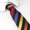 Multi Coloured Striped Slim Silk Tie