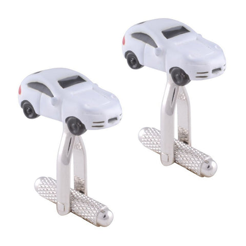 White Sports Car Cufflinks