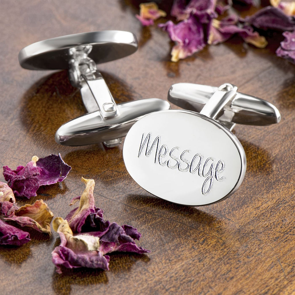Engraved Cufflinks, Sterling Silver Oval – The Cufflink Store