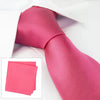 Plain Fuchsia Woven Silk Tie & Handkerchief Set