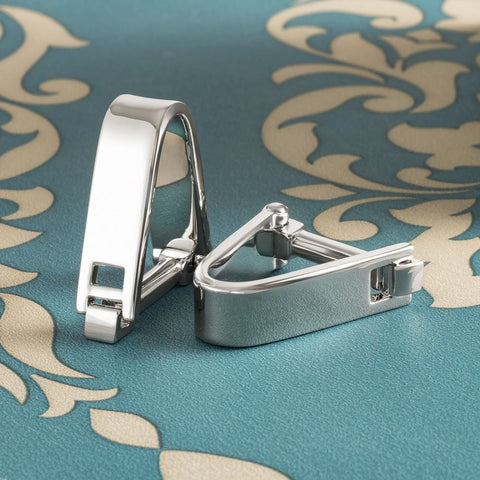 Silver-plated Hinge Clasp Cufflinks