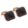 Shaped Onyx Cufflinks with Rose Gold Plating