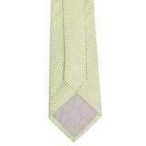 Pastel Green & White Thin Stripe Silk Tie