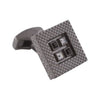 Black and Clear Swarovski Gunmetal Cufflinks