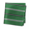 Emerald Green Classic Club Stripe Silk Handkerchief