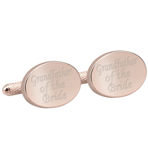 Engraved Rose Gold Grandfather of the Bride Cufflinks