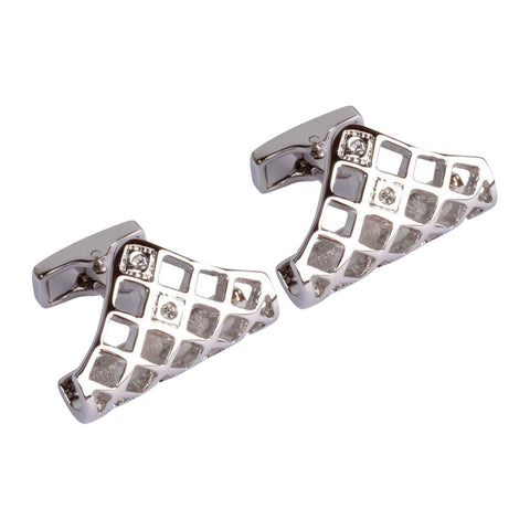 Rhodium Plated Cufflinks With Swarovski Crystals