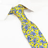 Yellow Paisley Printed Slim Silk Tie