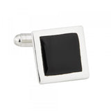 Sterling Silver Onyx Square Cufflinks