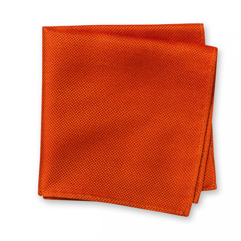 Burnt Orange Silk Plain Classic Textured Handkerchief