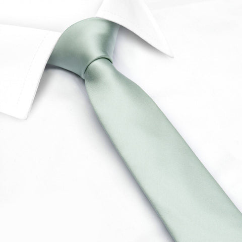 Plain Mint Slim Silk Tie