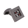 Indian Red and Clear Swarovski Gunmetal Cufflinks